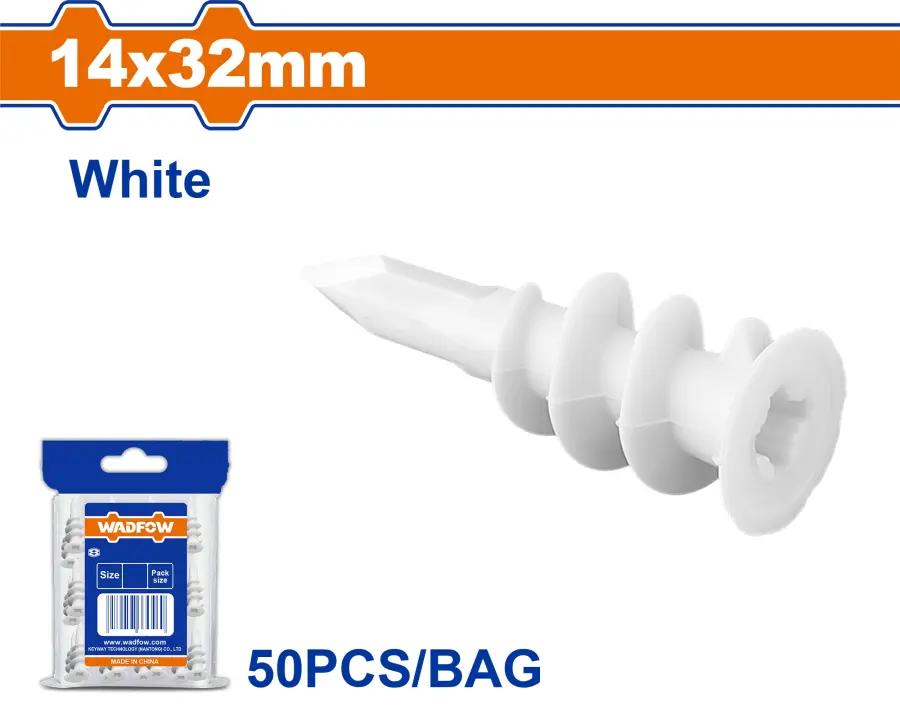 Hmoždinka do sádrokartonu 14x32mm, sada 50 ksWXTG931, Wadfow#24086