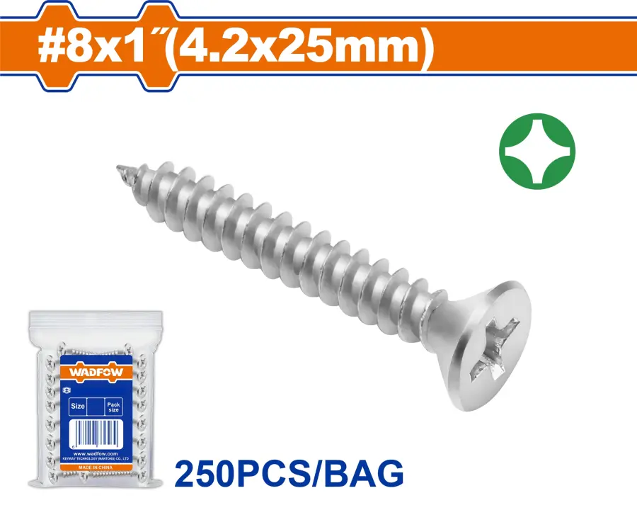 Vrut samořezný ZH 4.2x25mm, sada 250 ks WXSC934, Wadfow#24106