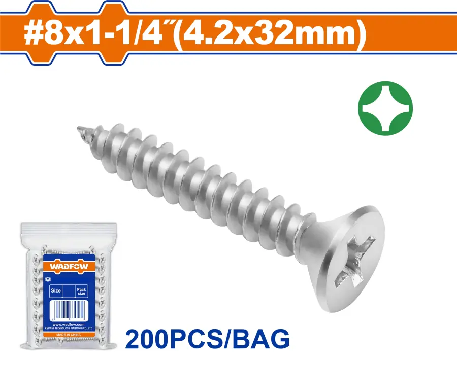 Vrut samořezný ZH 4.2x32mm, sada 200 ks WXSC935, Wadfow#24107