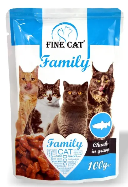 Kapsička pro kočky Family s rybou 100g, Fine Cat#24280