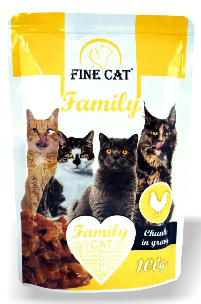 Kapsička pro kočky Family s kuřecím 100g, Fine Cat#24282