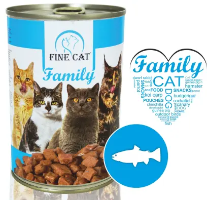 Konzerva pro kočky Family s rybou 415g, Fine Cat#24283
