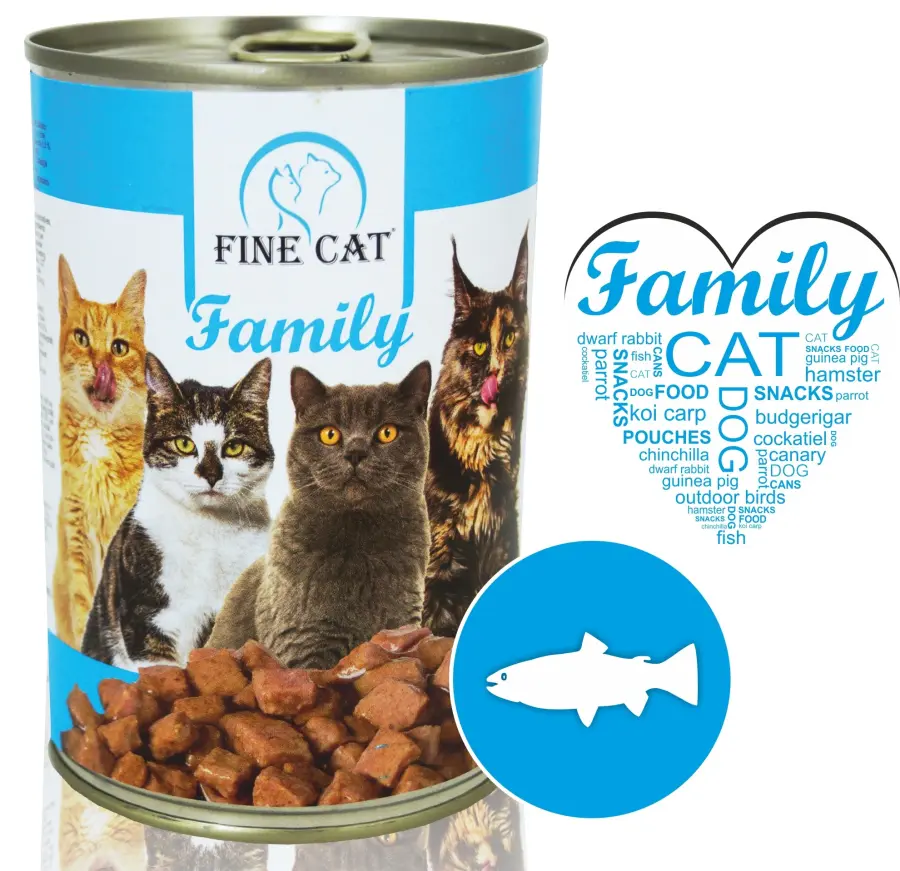 Konzerva pro kočky Family s rybou 415g, Fine Cat#24283