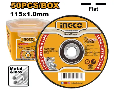 Koutouč řezný na kov sada 115 x1 mm MCD1011550, Ingco#25318