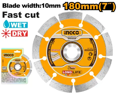 Kotouč diamantový, suché řezání 180 mm DMD011802, Ingco#25321