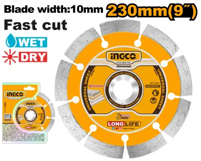 Kotouč diamantový, suché řezání 230 mm DMD012302, Ingco#25322