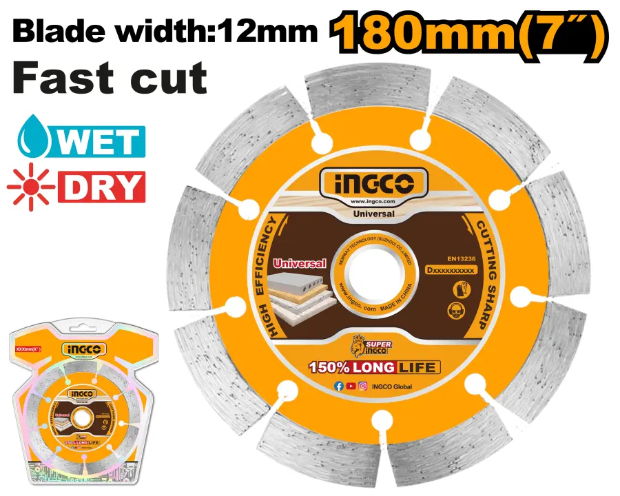 Kotouč diamantový, suché řezání 180mm DMD0118013, Ingco#25323