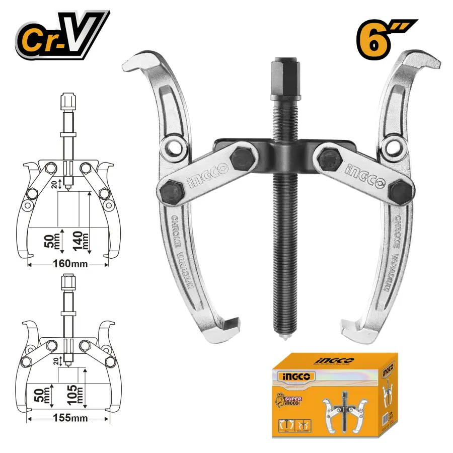 Stahovák dvouramenný, kovaný, rozpětí 160, hl 140mm HGP08026, Ingco#25342