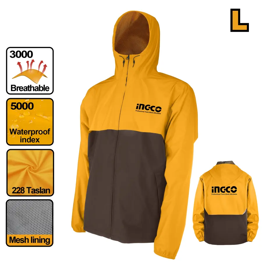 Bunda nepromokavá s kapucí vel.L HJATL2281.L, Ingco#25355