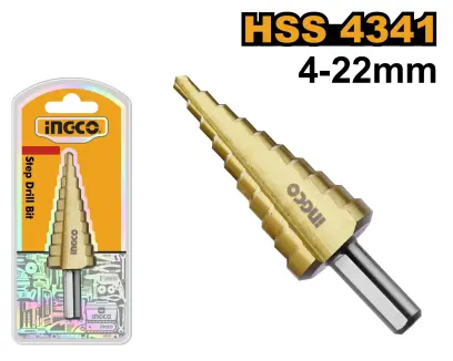 Vrták stupňovitý HSS 4341 4-22mm AKSDS42203, Ingco#25622