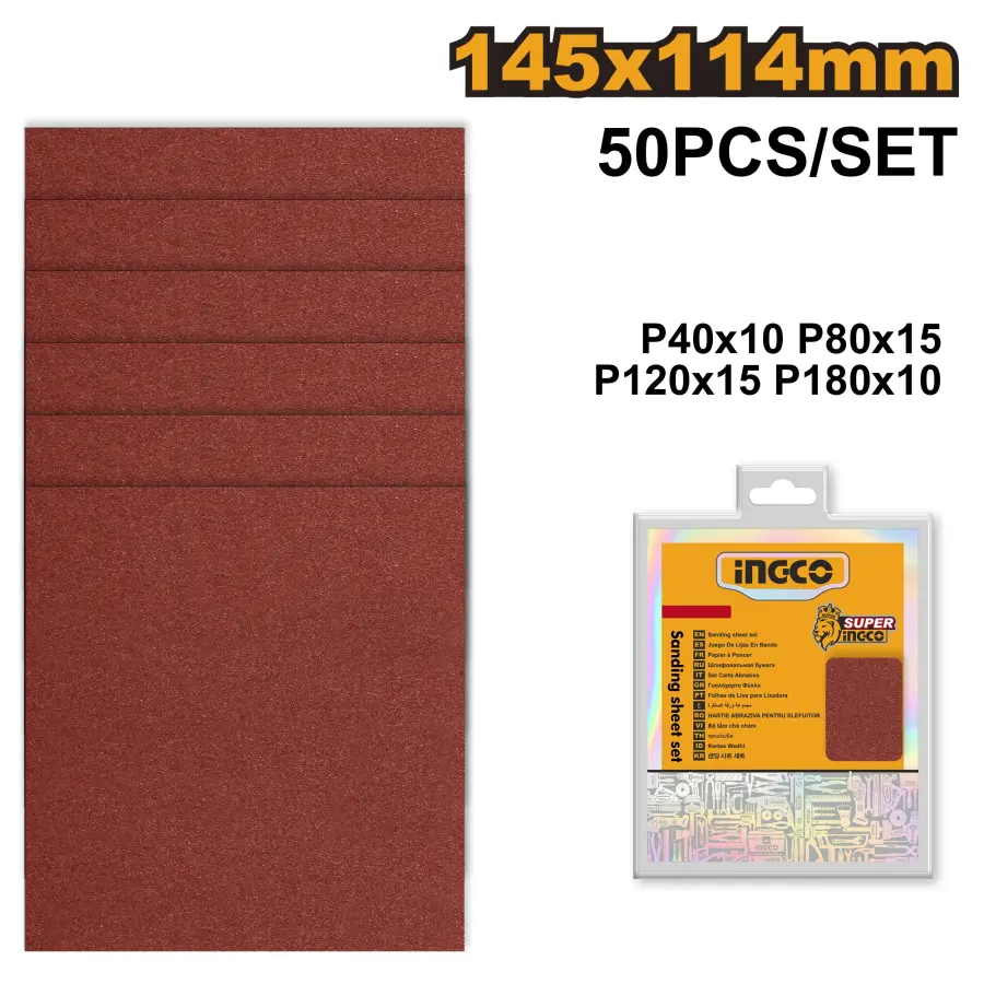 Papír brusný 145x114mm 50ks AKFS1401021, Ingco#25627