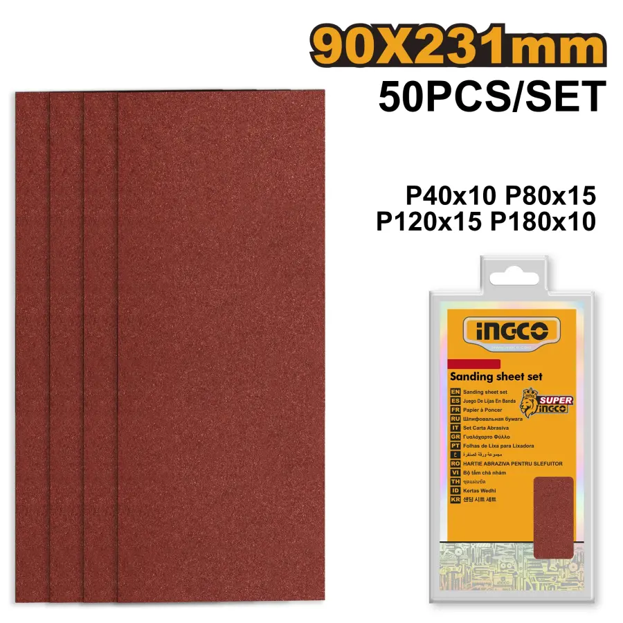 Papír brusný 90x231mm 50ks AKFS2401012, Ingco#25637