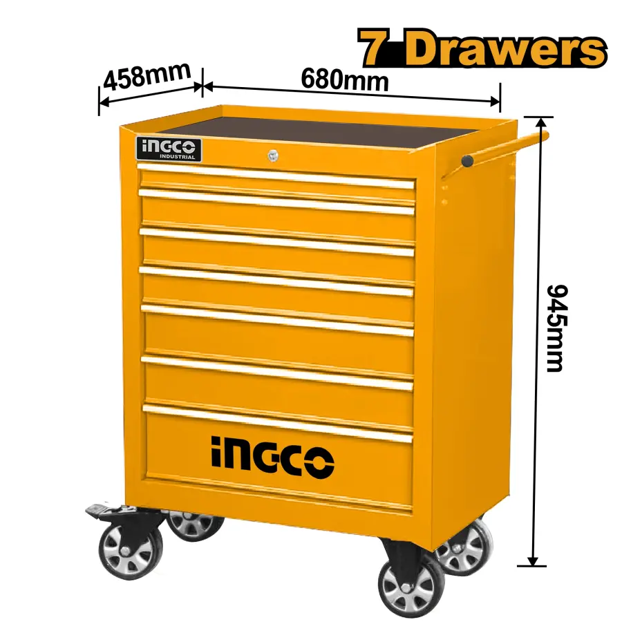 Skříňka na kolečkách 7 zásuvek bez nářadí HDTC02071P, Ingco#25639