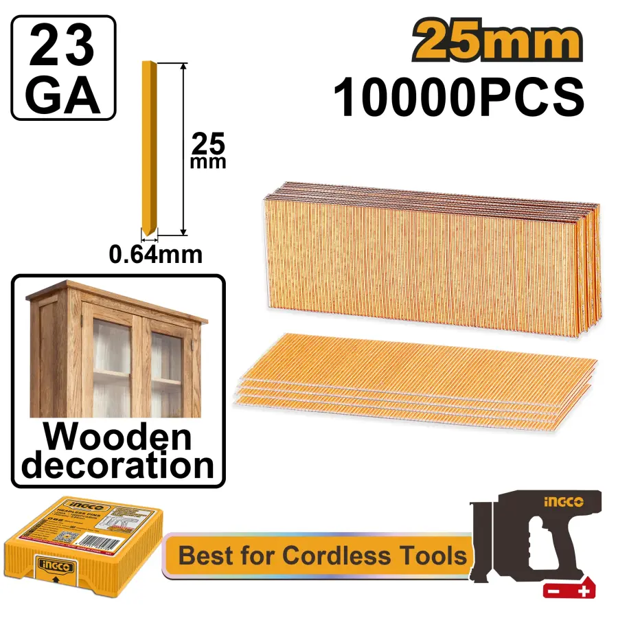 Kolík bezhlavý do dřeva sada 1000ks, 25mm ANA06825, Ingco#26996