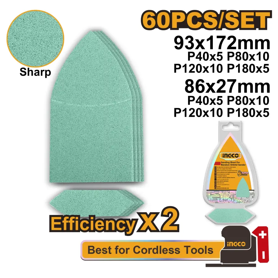 Papír brusný ostrý 93x172mm 60ks AKTS938660, Ingco#26999