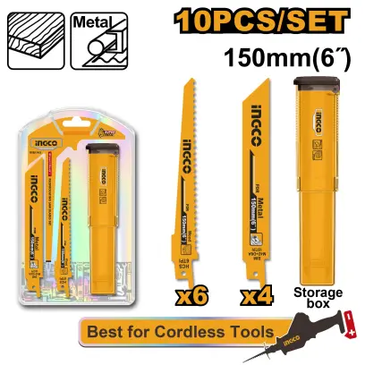 List pilový do přímočaré pily 150mm, sada 10ks RSB1002, Ingco#27002
