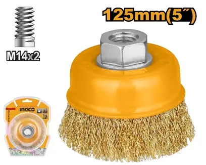 Kartáč hrnkový čelní 125mm WB11251, Ingco#27026