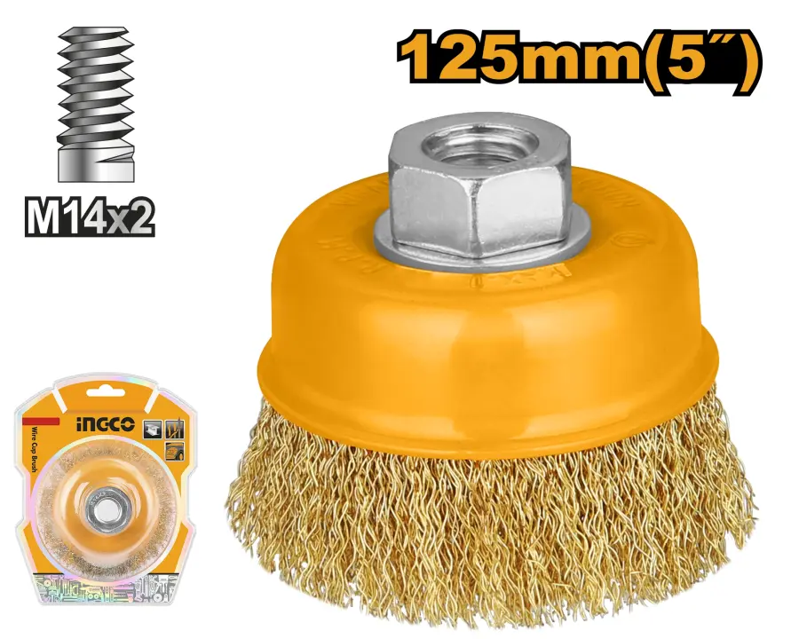 Kartáč hrnkový čelní 125mm WB11251, Ingco#27026