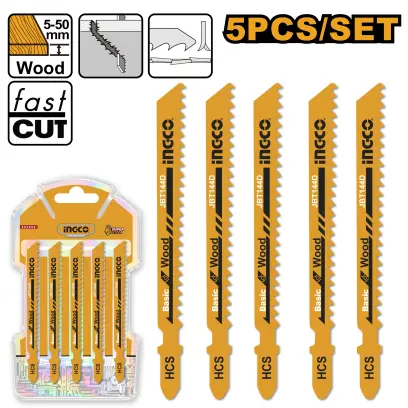 List pilový do přímočaré pily do dřeva, sada 5ks JBT144D, Ingco#27032