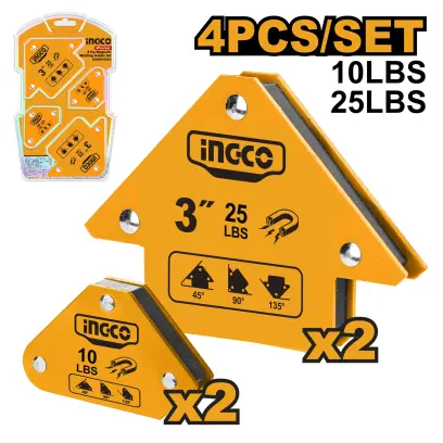 Držák magnetický pro svařování sada 4ks AMWH4062, Ingco#27045