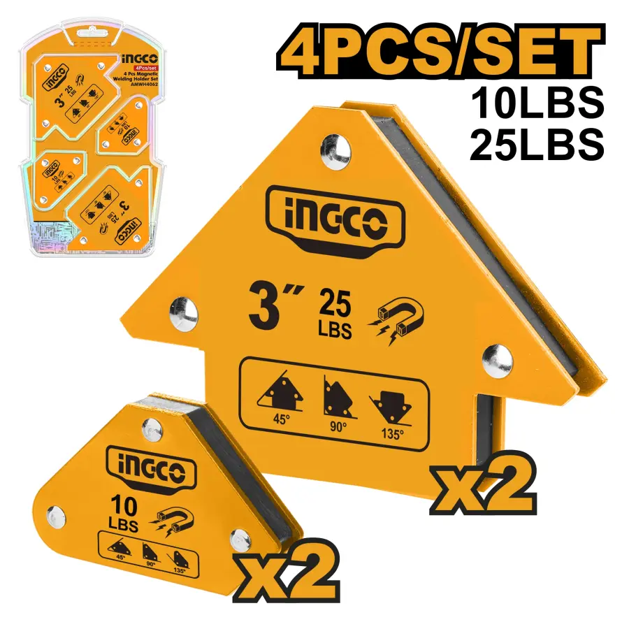 Držák magnetický pro svařování sada 4ks AMWH4062, Ingco#27045