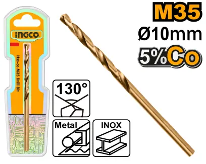 Vrták do kovu HSS, 10mm, M35 DBT01131001, Ingco#27056