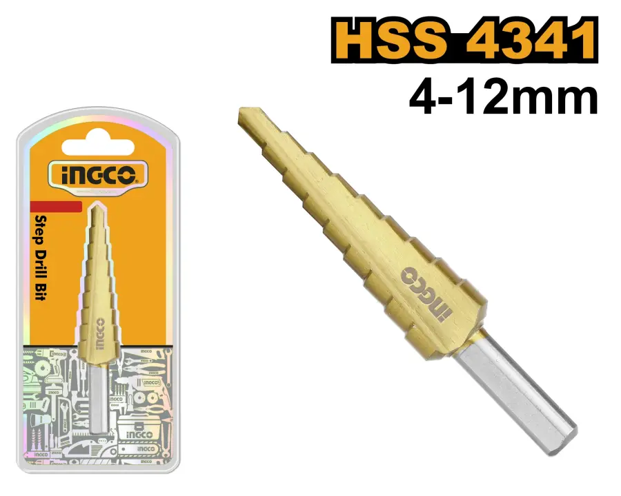 Vrták stupňovitý HSS 4341 4-12mm AKSDS41233, Ingco#27057