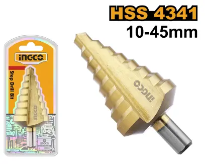 Vrták stupňovitý HSS 4341 10-45mm AKSDS10453, Ingco#27060