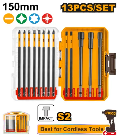 Sada bitů pro rázový šroubovák 13ks AKDL01306, Ingco#27068