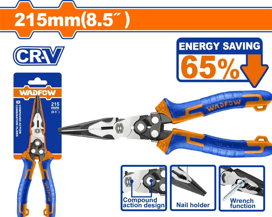 Kleště s dlouhými čelistmi CrV 215mm WPL2768, Wadfow#27418