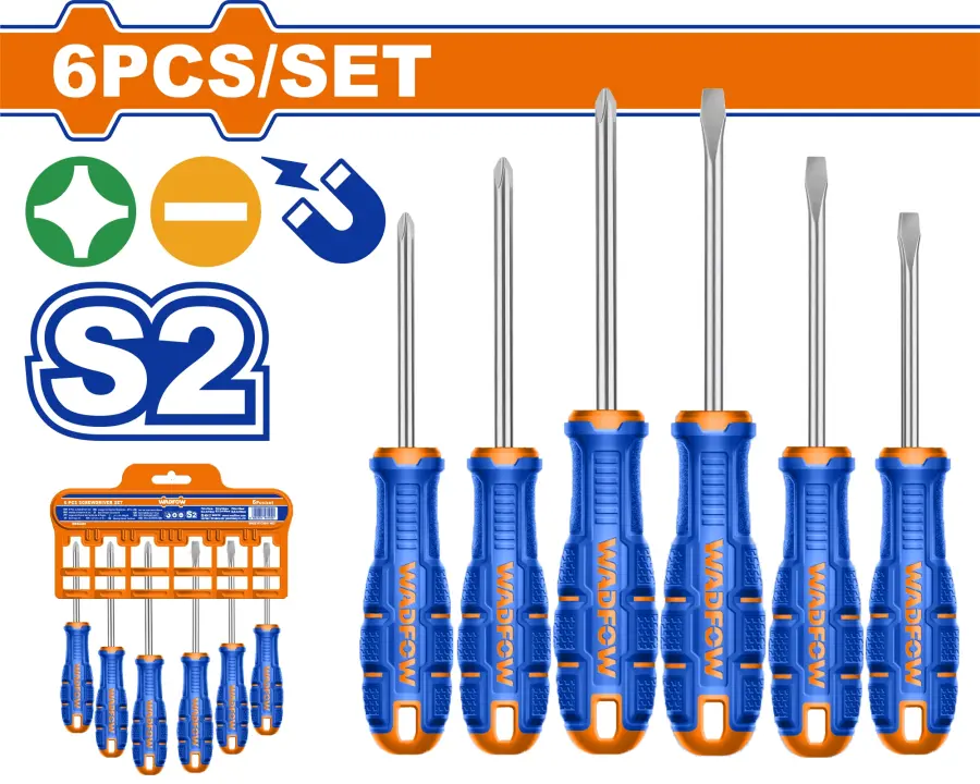 Šroubovák plochý+křížový sada 6ks WSSA406, Wadfow#27422