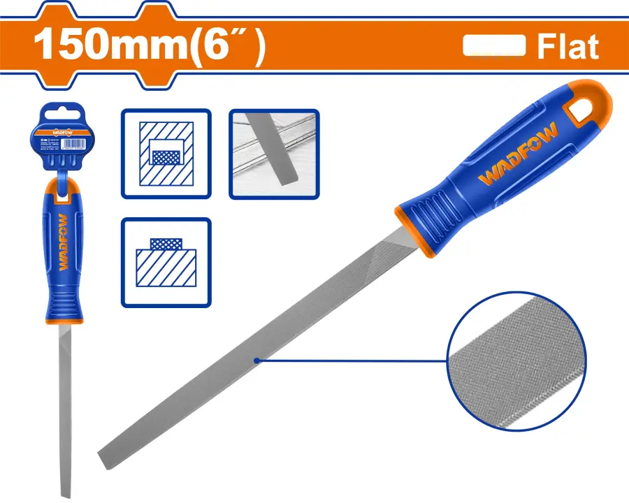 Pilník plochý ocelový 150mm WFE7816, Wadfow#27440