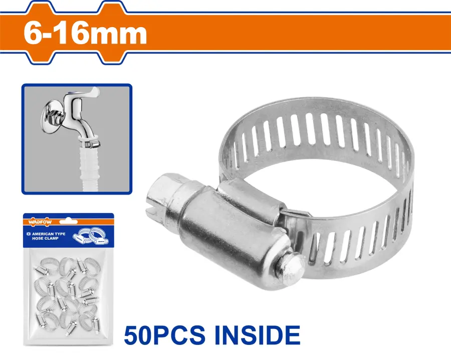 Spona hadicová americká 6-16mm WHU1901, Wadfow#27485