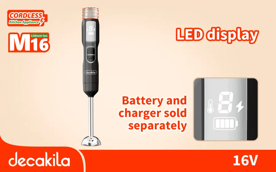 Mixér tyčový AKU 5 rychlostí 100W černý bez baterie a nabíječky KMJB047B, Decakila#27497