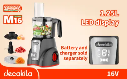 Robot kuchyňský AKU 1,25l 250W šedý bez baterie a nabíječky KMMG026B, Decakila#27499