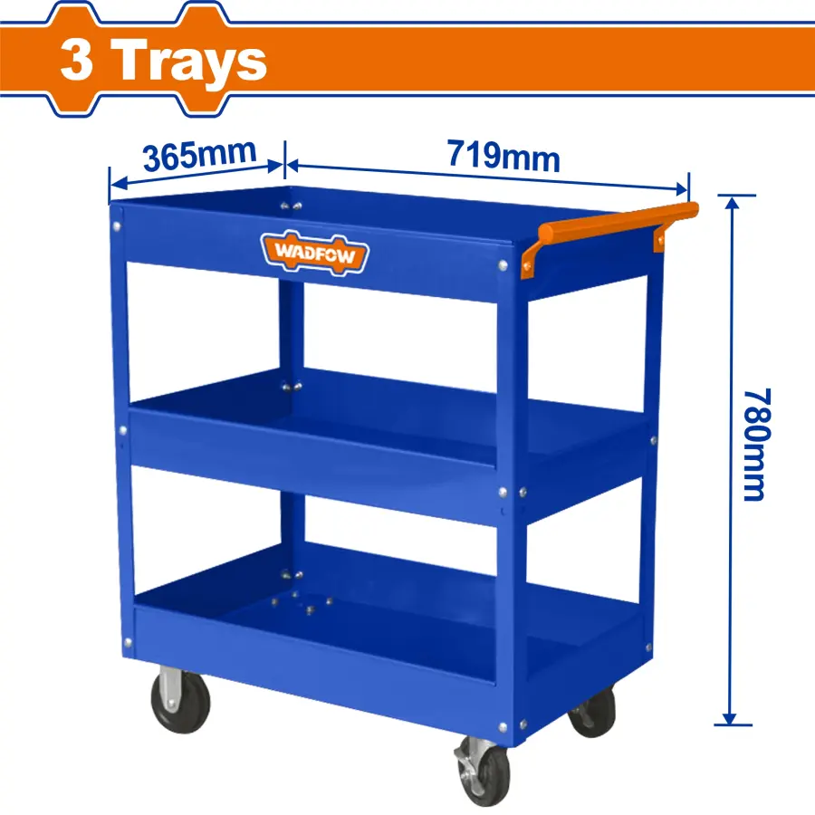 Vozík na nářadí 3 police 365mmx719mmx663mm WCS1A13, Wadfow#28144
