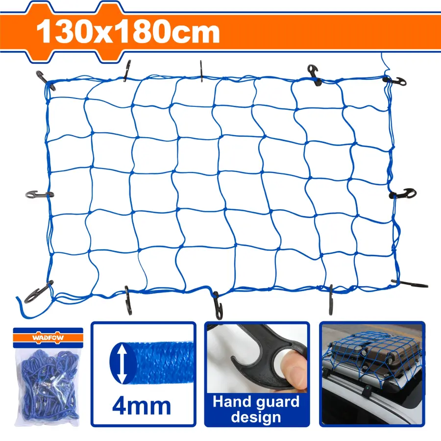 Síť upevňovací pružná s háky 130x180cm WXLW1E13, Wadfow#28166
