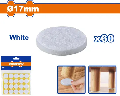 Podložka plstěná samolepící d.17-bílá sada 60ks WPAS1102, Wadfow#28167