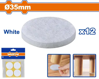 Podložka plstěná samolepící d.35-bílá sada 12ks WPAS1108, Wadfow#28169