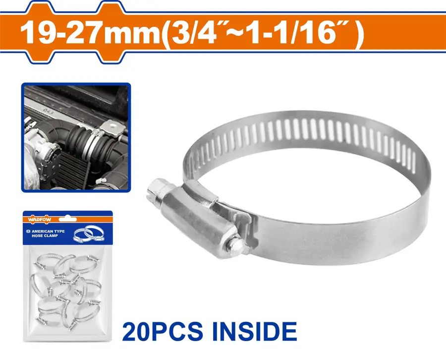 Spona hadicová americká 19-27mm WHU2902, Wadfow#28184