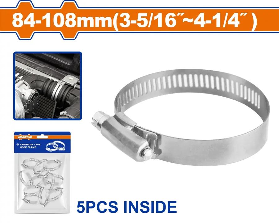 Spona hadicová americká 84-108mm WHU2915, Wadfow#28197