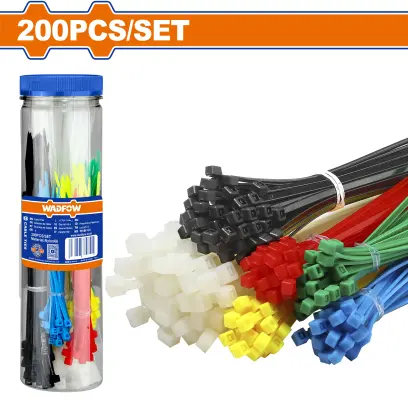 Páska stahovací PA66 sada 200ks různé barvy WTE85521, Wadfow#28284