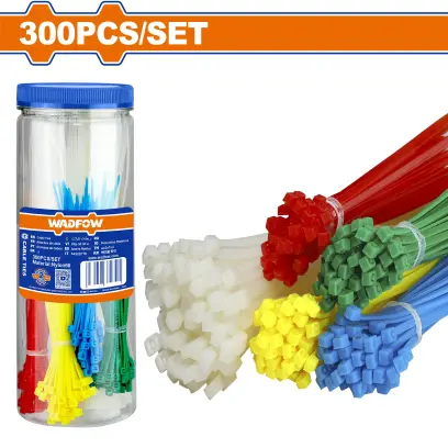 Páska stahovací PA66 sada 300ks různé barvy WTE87521, Wadfow#28285