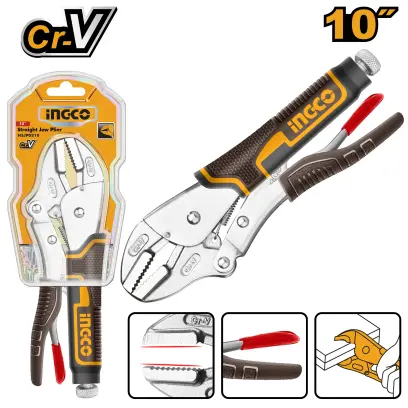 Kleště samosvorné rovné čelisti CrV 250mm HSJP0210, Ingco#28329