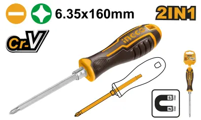 Šroubovák 2v1 CrV AKISD0201, Ingco#28342