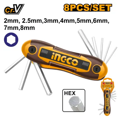 Klíč inbus 8v1 HHK14081, Ingco#28344