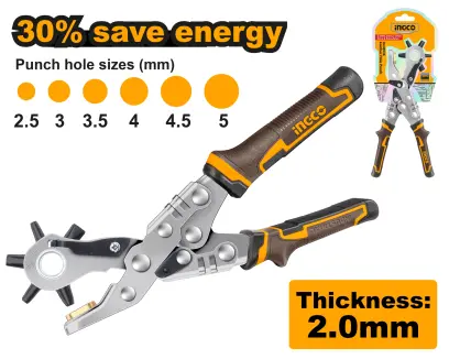 Kleště děrovací na kůži 2mm HLHP028, Ingco#28366