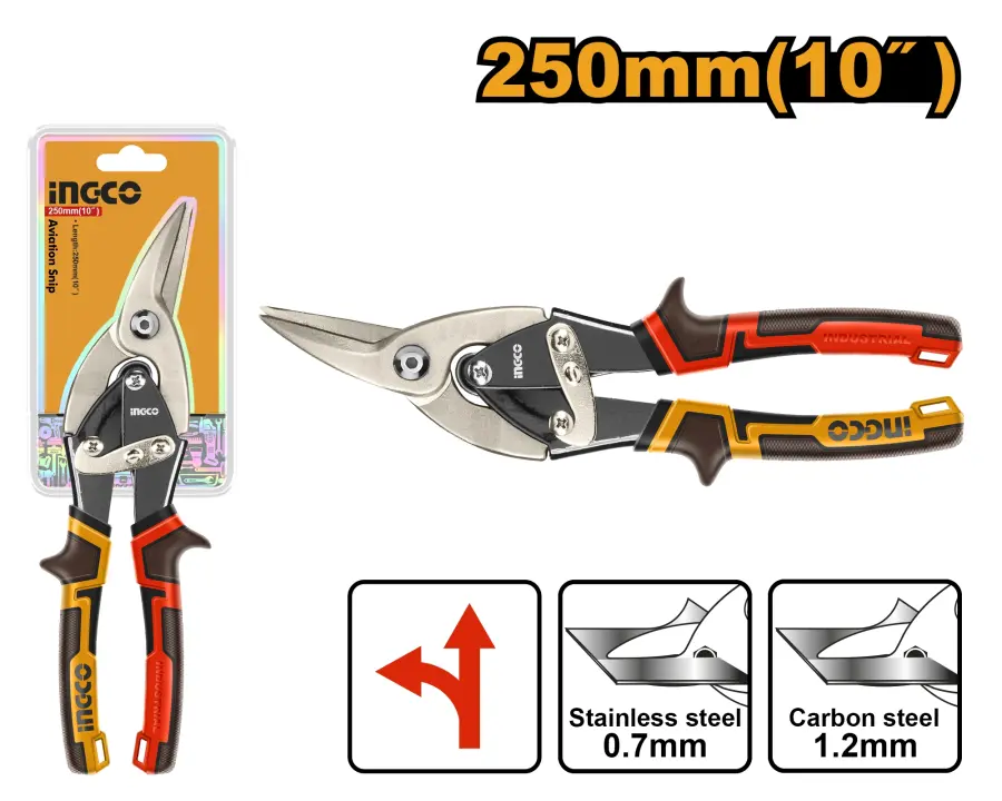 Nůžky na plech zahnuté levé 250mm 10