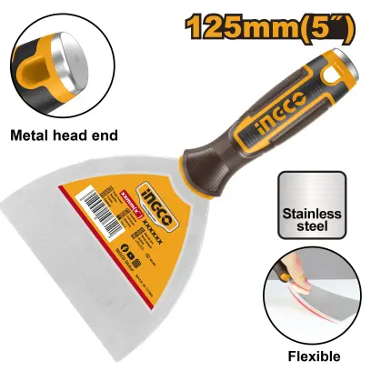 Stěrka - špachtle nerez 125mm HPUT08125, Ingco#28382