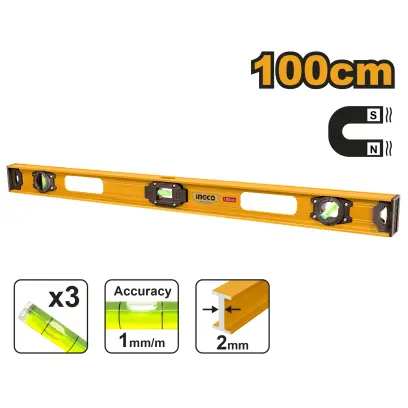 Vodováha 1000mm ALU 3 libely HSL28100, Ingco#28405